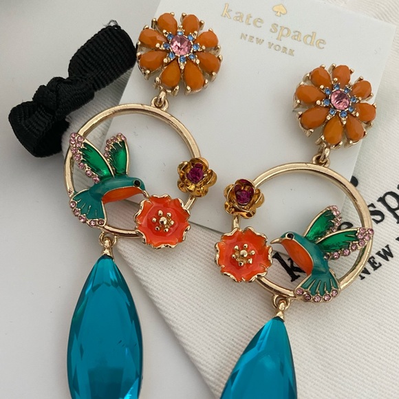 Rare- EUC - Kate Spade humming bird statement earrings